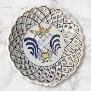 Vintage Reticulated Porcelain Candy/Cookie Dish by Andrea of Sadek Home Kitchen